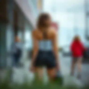 Styling Inspiration with Back Zipper Shorts Back zipper shorts paired with various tops for styling inspiration