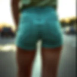 A stylish pair of back zipper shorts showcasing unique design