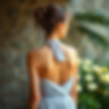 Elegant backless design of the dress