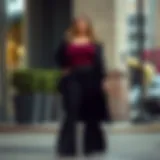 Stylish plus size model showcasing bell bottom flare pants