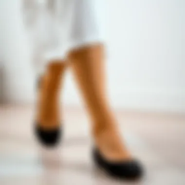 Comfort in Black Velvet Flat Shoes Comfort-oriented black velvet flats paired with casual wear