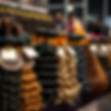 Luxurious Hair Bundles Showcase A collection of luxurious hair bundles with closures displayed elegantly.