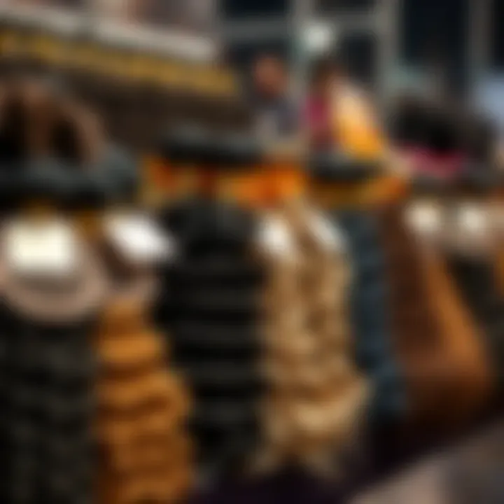 Luxurious Hair Bundles Showcase A collection of luxurious hair bundles with closures displayed elegantly.