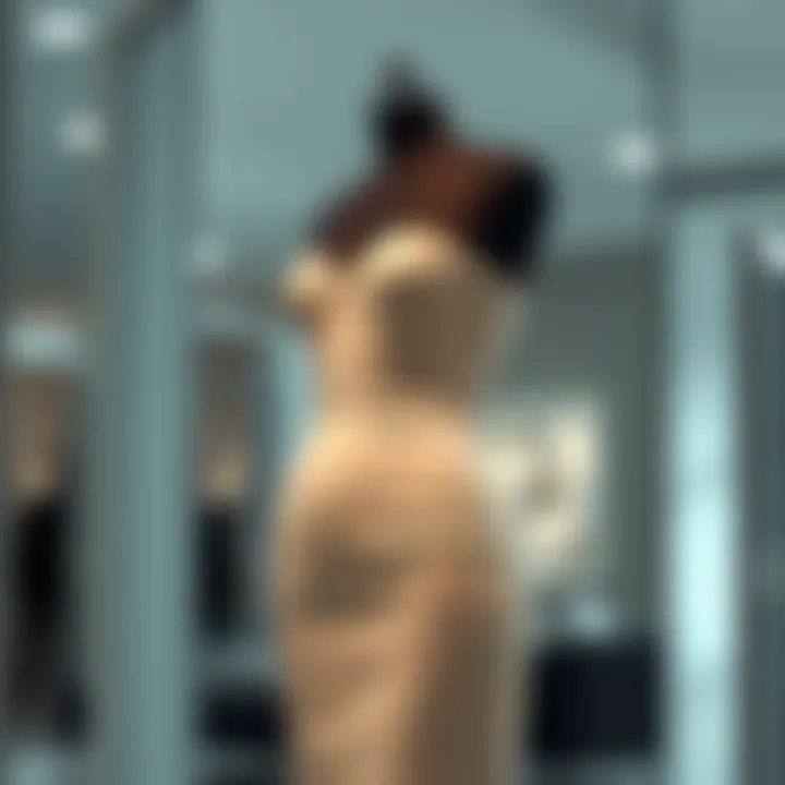 Elegant cinched bodycon dress on a mannequin