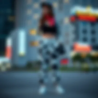 A trendy outfit featuring cow sweatpants paired with complementary accessories