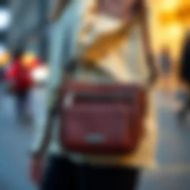 Stylish Crossbody Bag with Coin Pouch A stylish crossbody bag with an integrated coin pouch, showcasing its design and functionality
