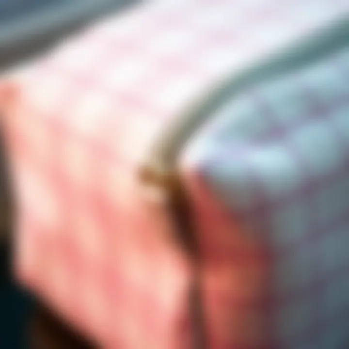 Intricate Design Close-up shot highlighting the intricate details of the white checkered pattern