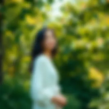 Versatility of the White Lantern Sleeve Dress in Nature Fashionable individual wearing a white lantern sleeve dress in a lush garden