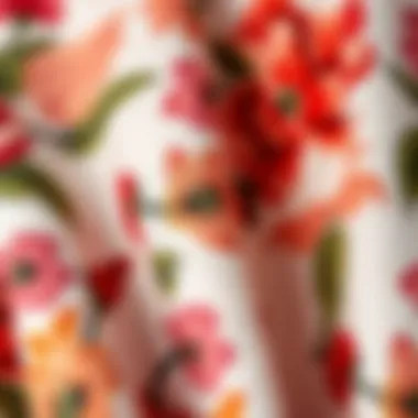 Intricate Floral Fabric Patterns Close-up of floral fabric showcasing intricate patterns