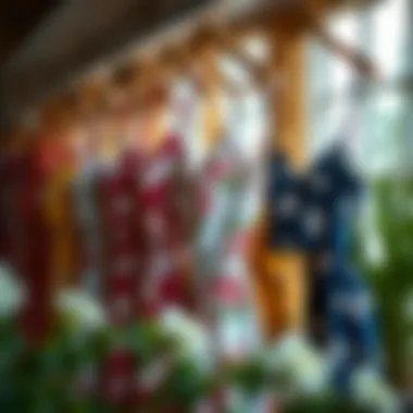 Seasonal Floral Cami Dresses Seasonal display of floral print cami dresses in various colors