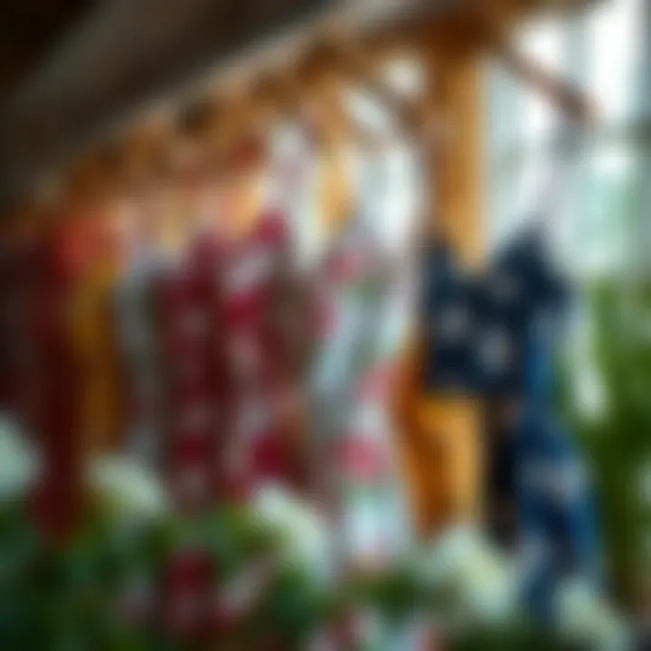 Seasonal Floral Cami Dresses Seasonal display of floral print cami dresses in various colors