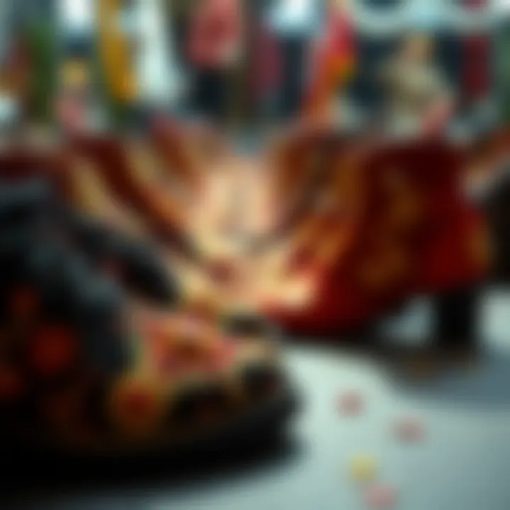 Cultural significance of shoes represented through vibrant designs