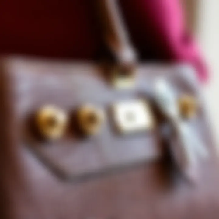 Exquisite Craftsmanship in Luxury Handbags Close-up of exquisite craftsmanship in a designer handbag