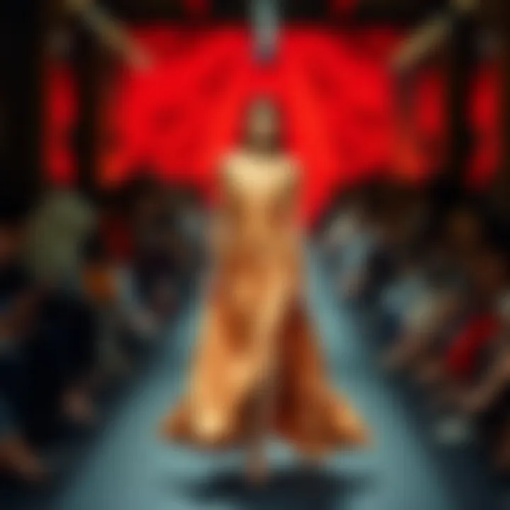 Iconic French Fashion on the Runway A fashion runway featuring iconic French fashion labels