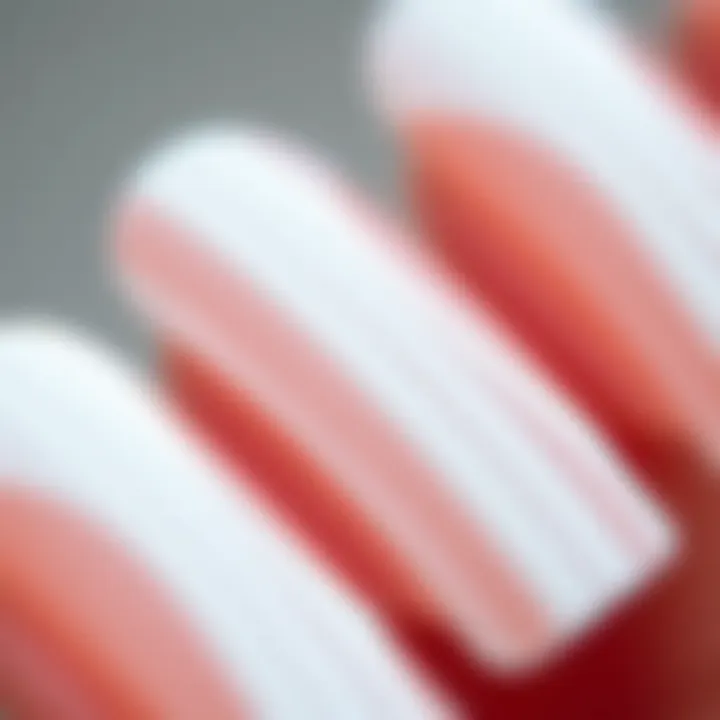 Close-up of a beautifully designed French manicure strip