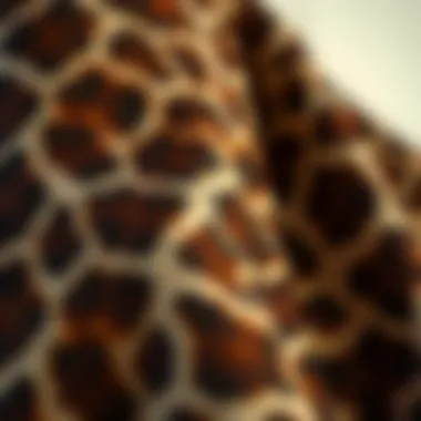 Close-up of giraffe print fabric with intricate details