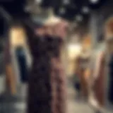 Elegant Giraffe Pattern Dress in Boutique Elegant giraffe pattern dress showcased in a boutique setting