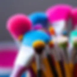 Color brush set with vibrant hues