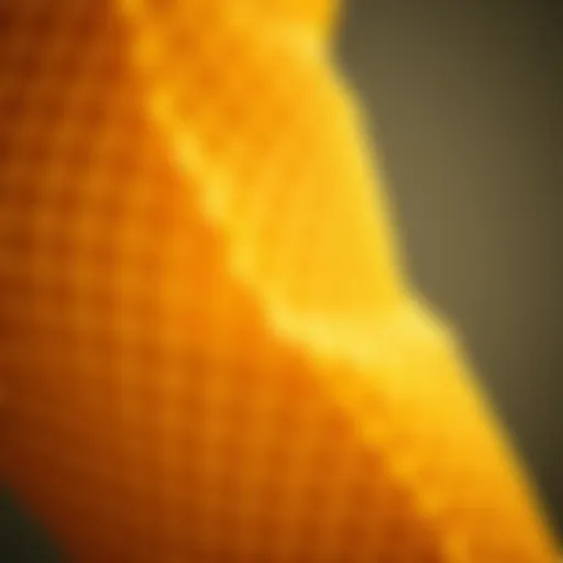 Fabric Composition of Honeycomb Pants Detailed fabric texture of honeycomb pants