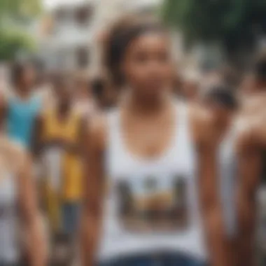 Group celebrating in Jamaica tank tops at an event