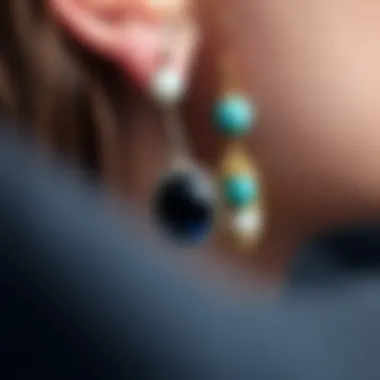 Earrings Redefined: Natural Elements and Modern Designs Close-up of unique earrings crafted from natural stones and metals