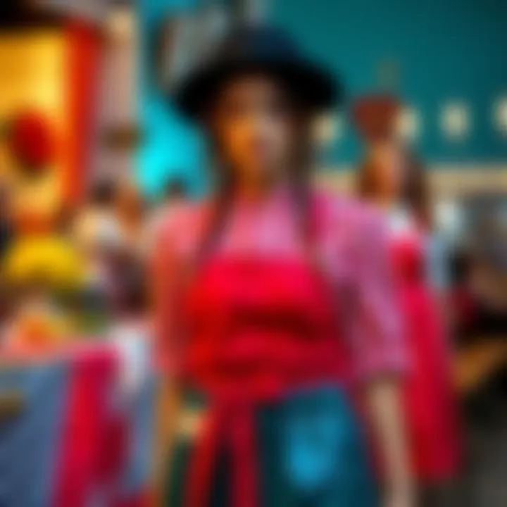 Modern interpretation of Oktoberfest aprons with vibrant colors