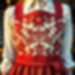 Traditional Oktoberfest apron design featuring intricate patterns