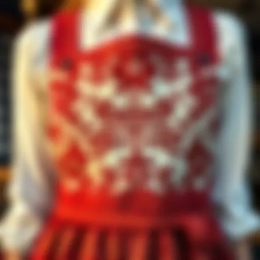Traditional Oktoberfest apron design featuring intricate patterns