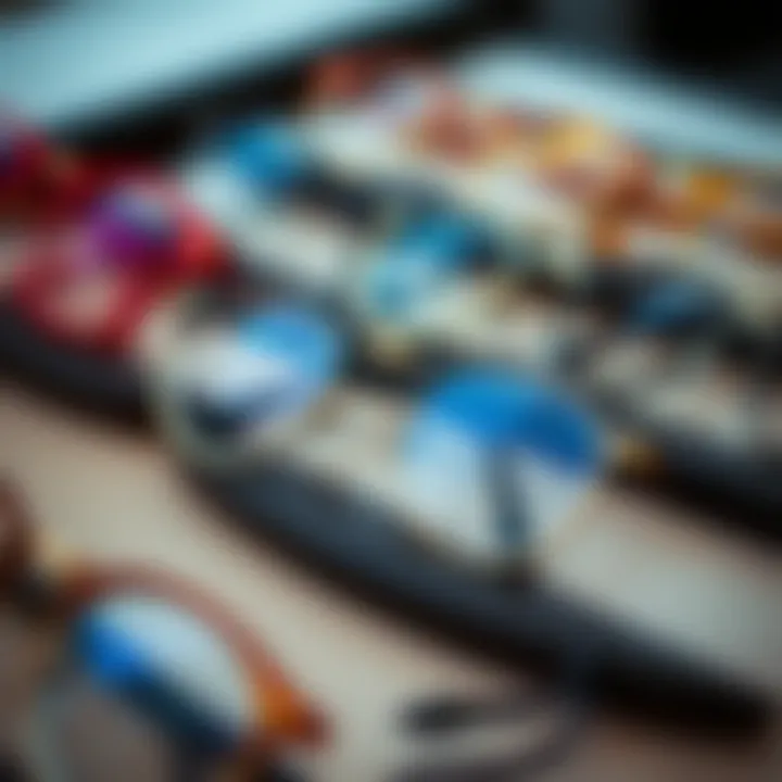 Trendy color options for oval half frame glasses displayed artistically