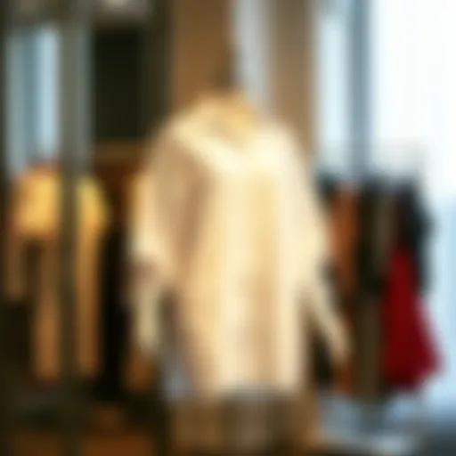 Elegant display of an oversize button-up shirt dress on a mannequin, showcasing its flowy silhouette