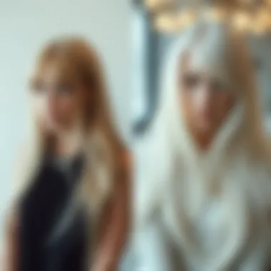 Before and after looks with platinum hair extensions