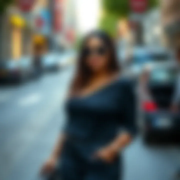 Chic Outfit with Asymmetrical Top A chic outfit featuring a plus size asymmetrical top styled with accessories