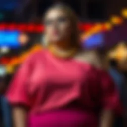 A stylish plus size asymmetrical top in vibrant colors