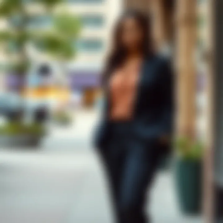 Chic Plus Size Blazer Ensemble Stylish plus size blazer paired with tailored trousers