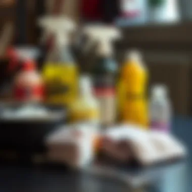 Care Essentials for Plus Size Goth Belts Care tips for maintaining plus size goth belts displayed alongside cleaning supplies