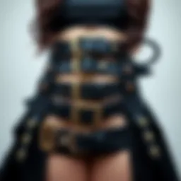 A selection of intricate plus size goth belts showcasing various styles and materials