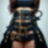 Diverse Styles of Plus Size Goth Belts A selection of intricate plus size goth belts showcasing various styles and materials