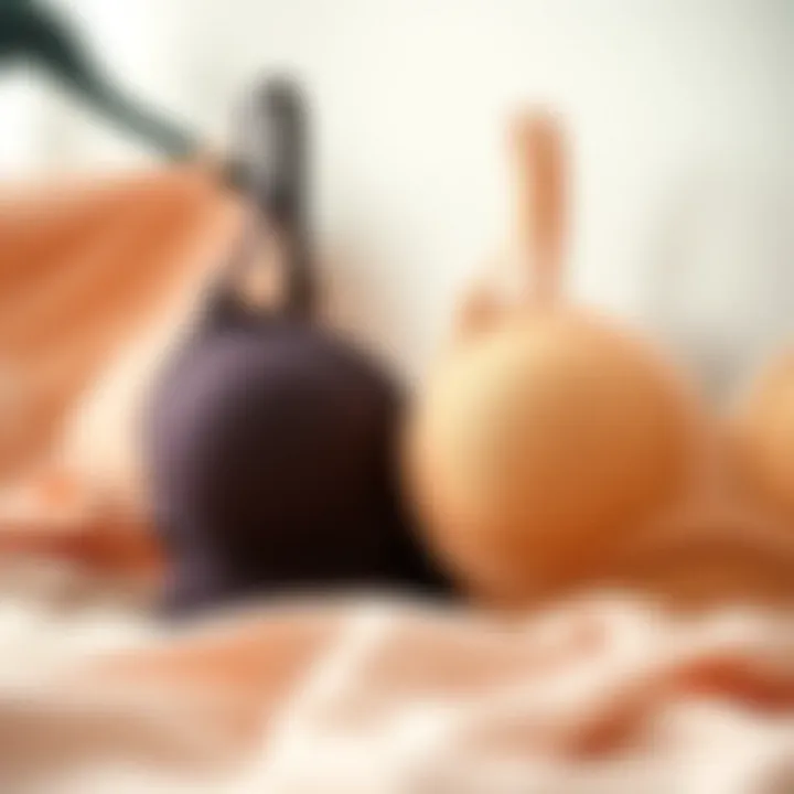 Comfort Fabric Choices for Nursing Bralettes Comfort-focused fabric choices for plus size nursing bralettes displayed in a soft palette.