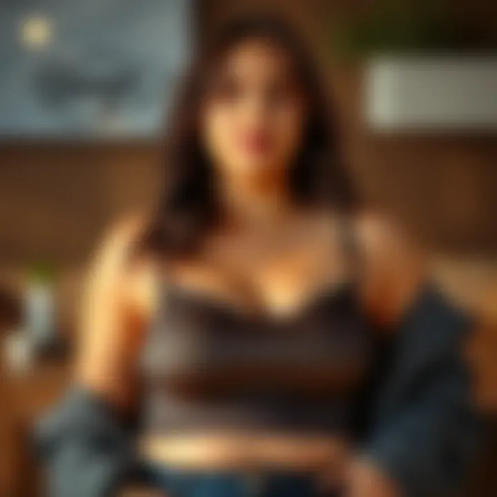 Versatile Styling Options for Plus Size Nursing Bralettes Stylish plus size nursing bralette highlighting versatility for various outfits.