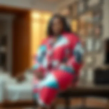 Vibrant Geometric Plus Size Pajama Ensemble Vibrant plus size pajama ensemble featuring geometric patterns