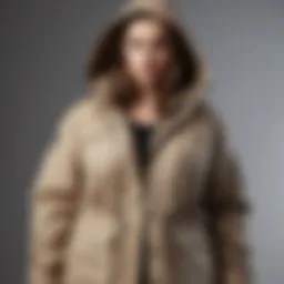 Stylish plus size utility jacket with a hood displayed on a mannequin