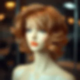 Luxurious texture of real hair wig showcased on a mannequin