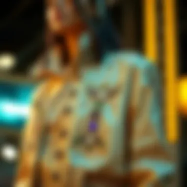 A stylishly embellished jacket showcasing rhinestone designs