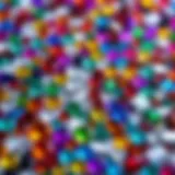 An array of vibrant rhinestones in various colors and sizes