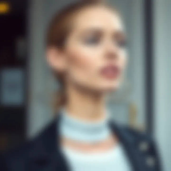 Stylish individual wearing rose gold stretched ears with confidence