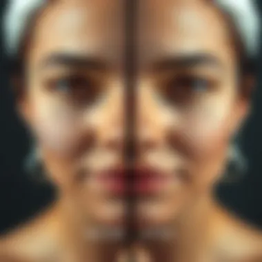 Facial Skin Texture Transformation Before and after comparison of facial skin texture