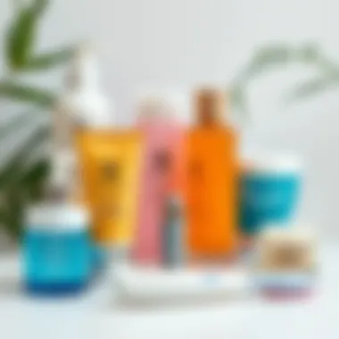 Skincare Essentials for Dermaplaning Aesthetic arrangement of skincare products next to a Schick dermaplaning device