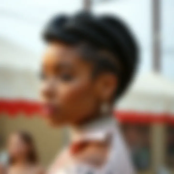 Elegant short braided wig showcasing intricate styles