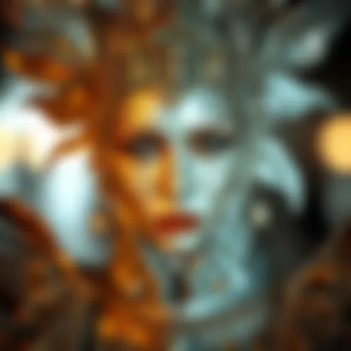 An exquisite silver leaf costume showcasing intricate detailing and craftsmanship.