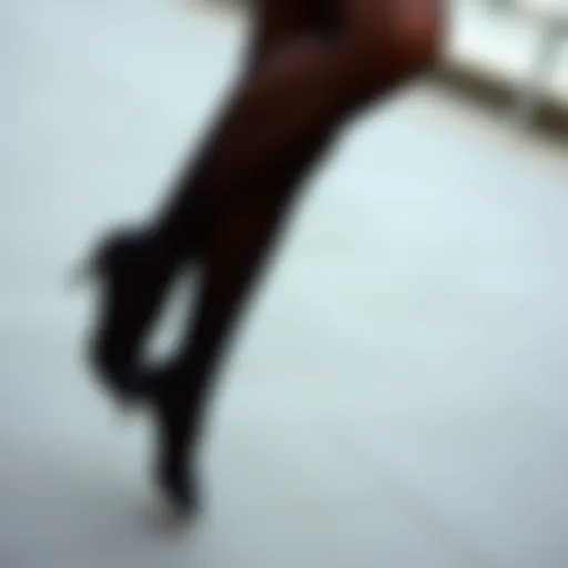 Showcasing the dynamic design of single leg tights